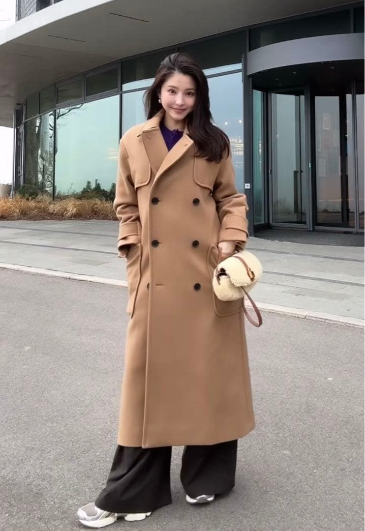 COS フード付きウールダッフルコート キャメル サイズ34 - メルカリ