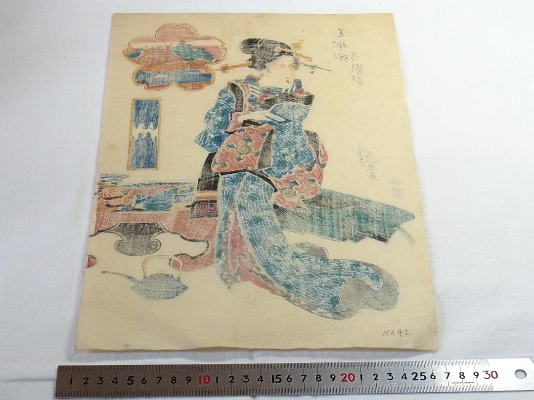 【浮世絵・木版画】渓斎英泉 江戸名所仇競 芝神明の繁昌 美人画 アンティーク
