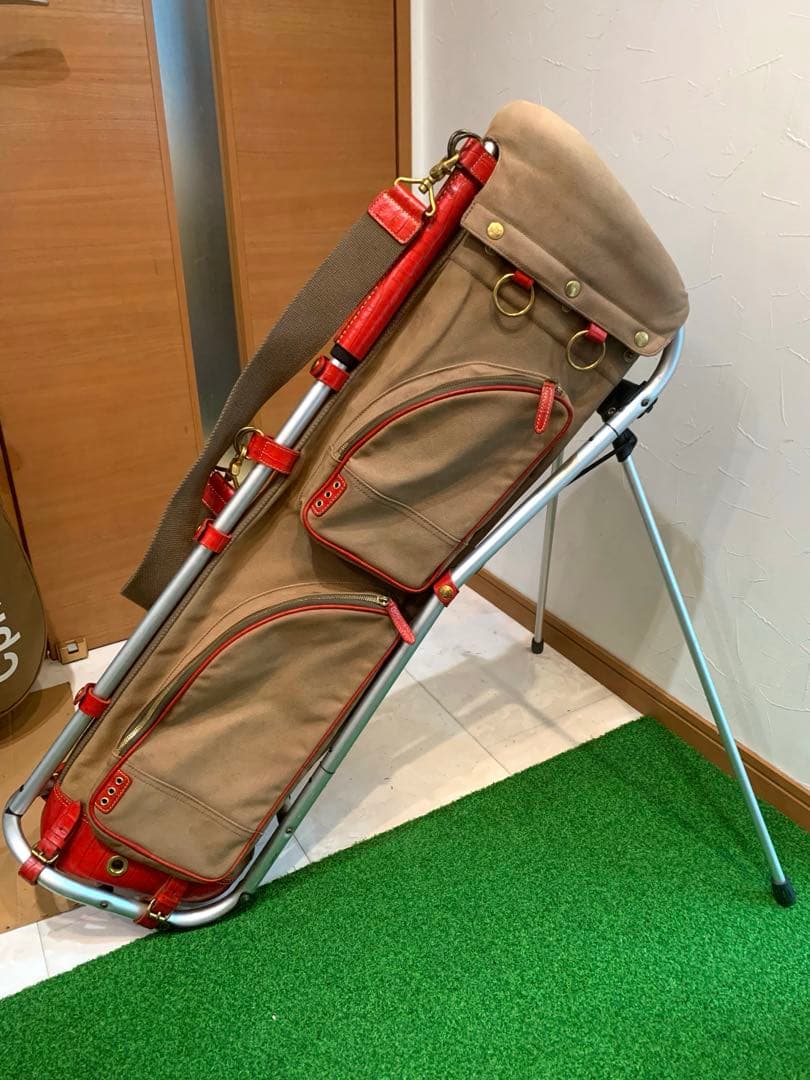 希少 木の庄帆布 ミズノ フレームウォーカー クロコスタンドキャディ