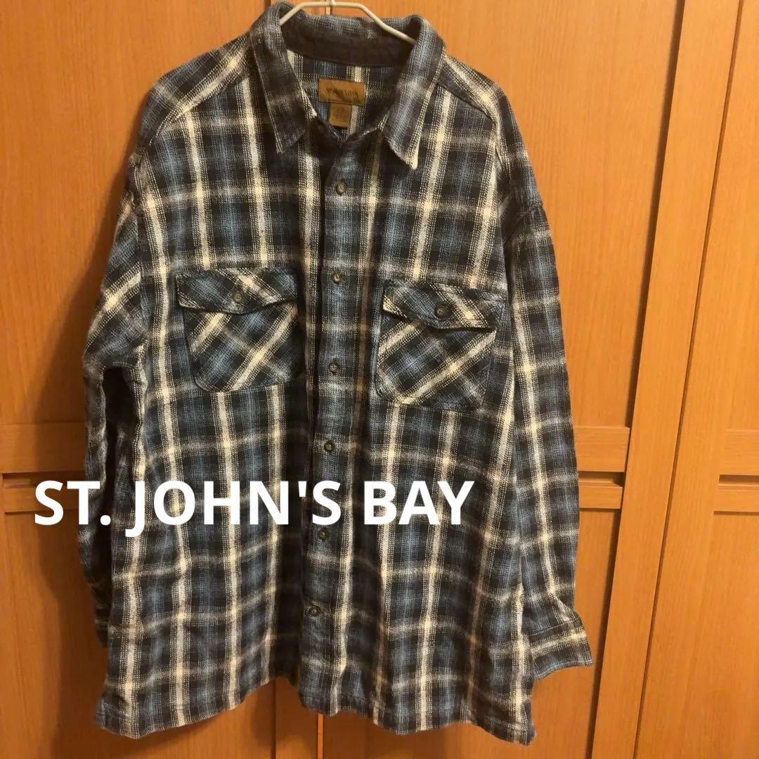 古着ST. JOHN'S BAY XXL2XL オンブレチェックシャツ ブルー - メルカリ
