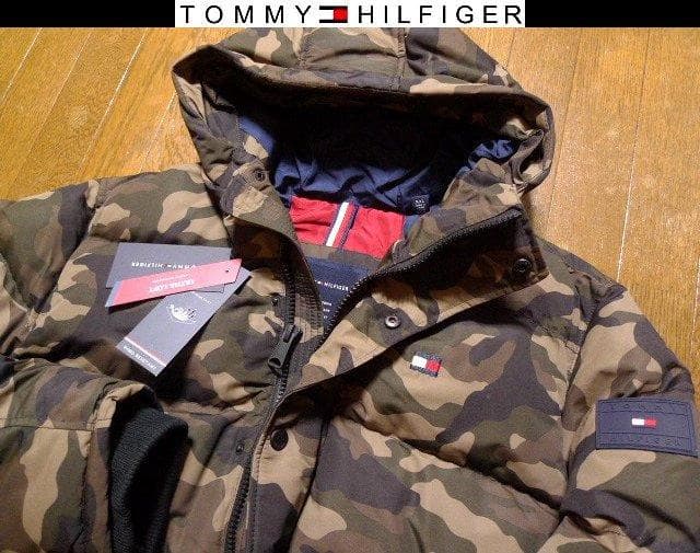 【大きい】5L6L4XL5XL日本サイズ位トミーヒルフィガー迷彩ダウンジャケット
