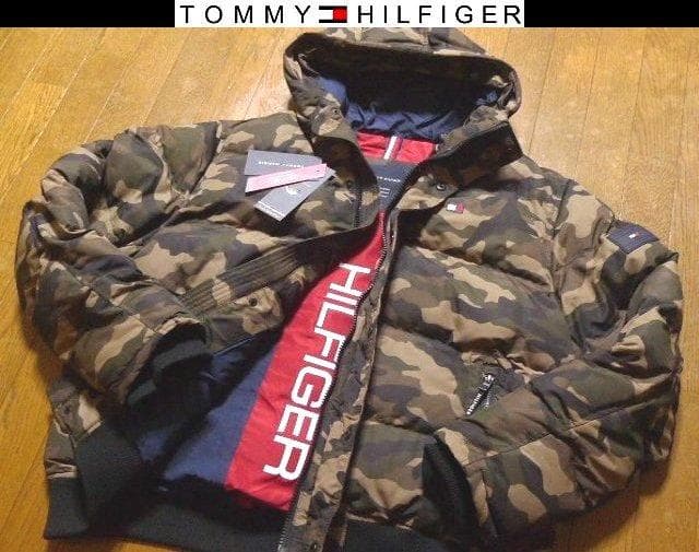 【大きい】5L6L4XL5XL日本サイズ位トミーヒルフィガー迷彩ダウンジャケット