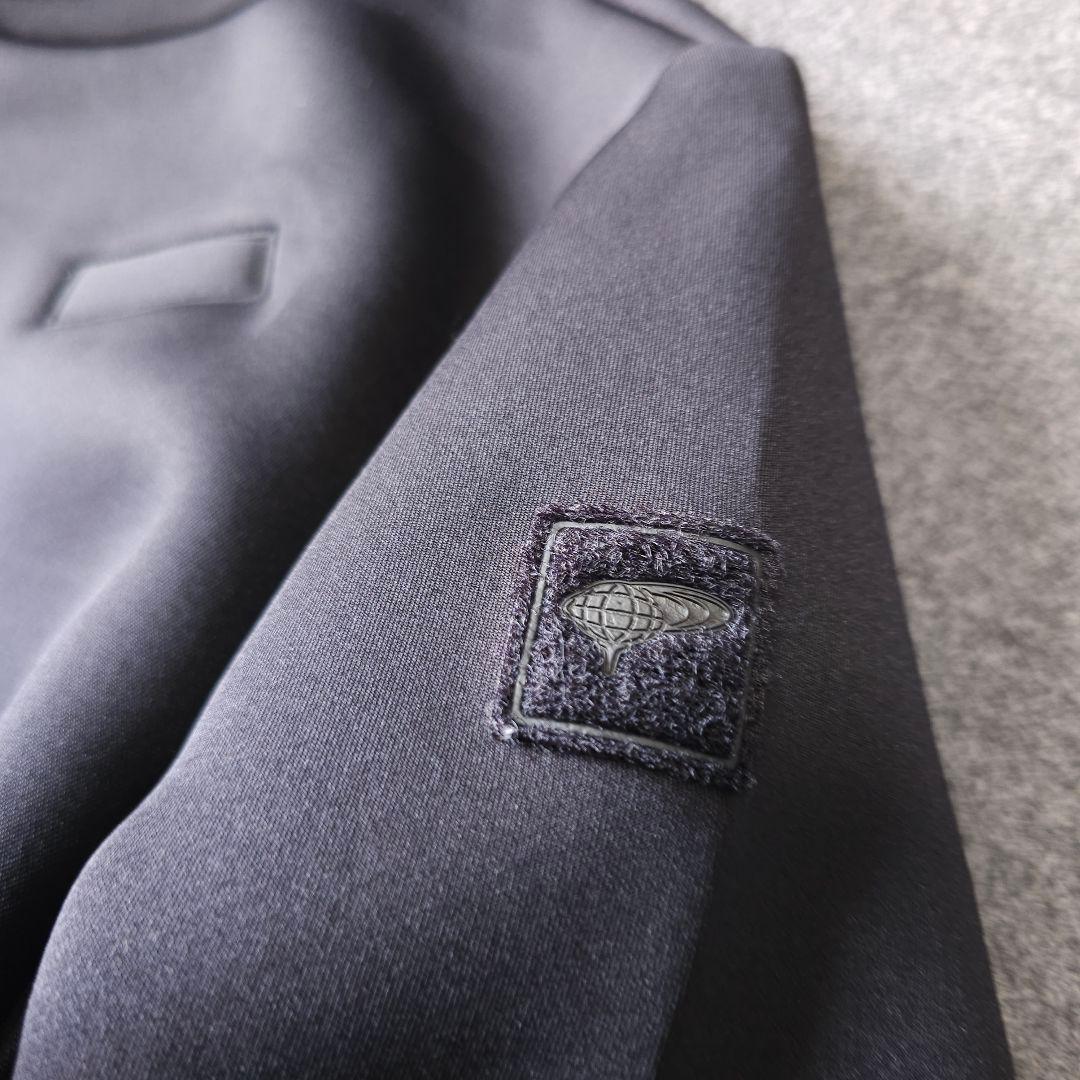 【ビームスゴルフ】人気袖ロゴ×ダンボールニット 長袖ゴルフプルオーバーパーカーS