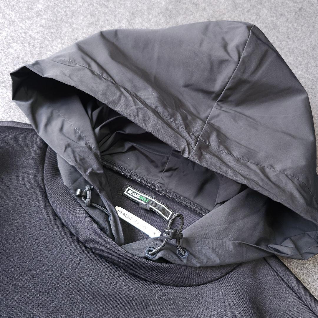 【ビームスゴルフ】人気袖ロゴ×ダンボールニット 長袖ゴルフプルオーバーパーカーS