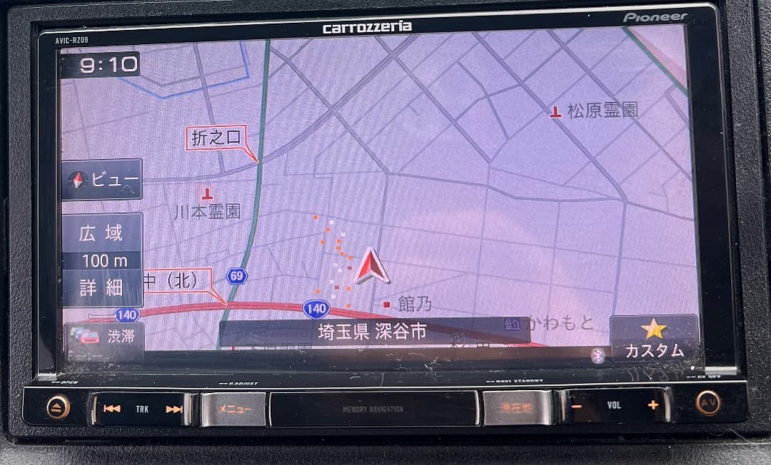 パイオニア AVIC-RZ09 ナビゲーション フルセグ。地図データ2014年版