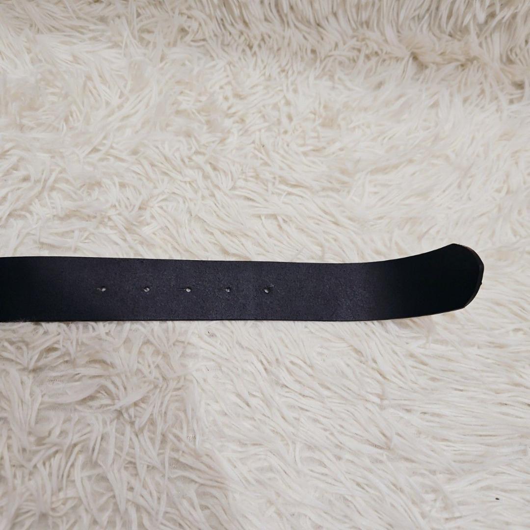 美品 DIESEL カウレザー ベルト 本革ベルト 70/28 デカロゴ 黒