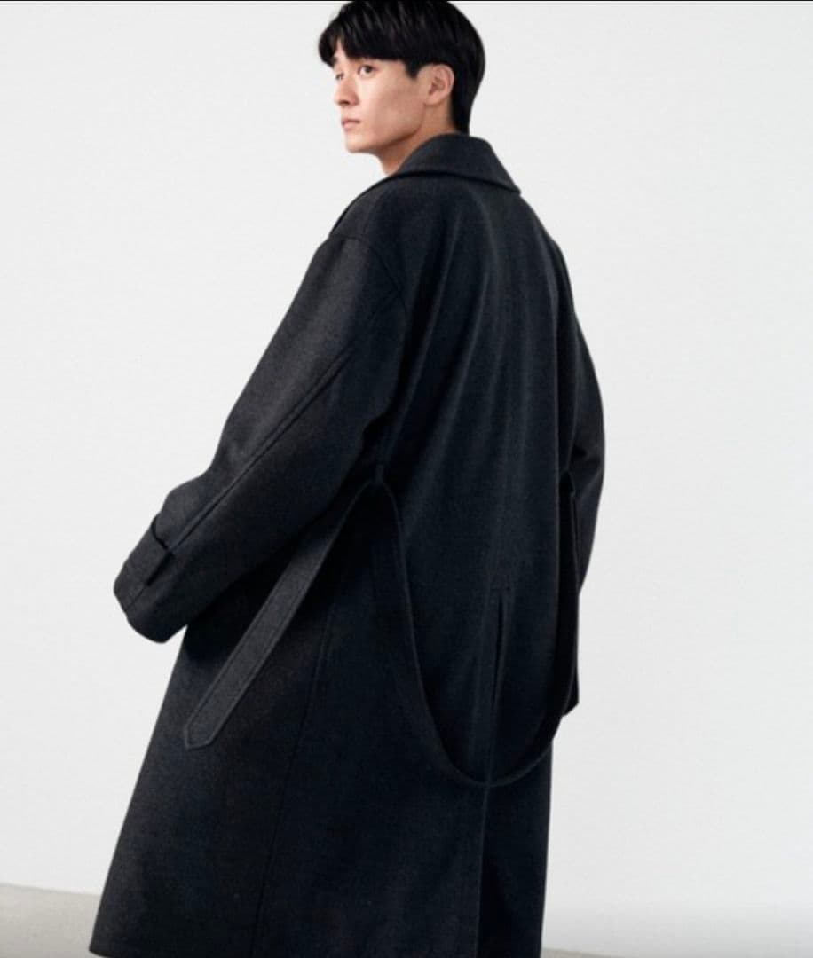 ほぼ未使用 WYM LIDNM SMOOTH MELANGE WRAP COAT