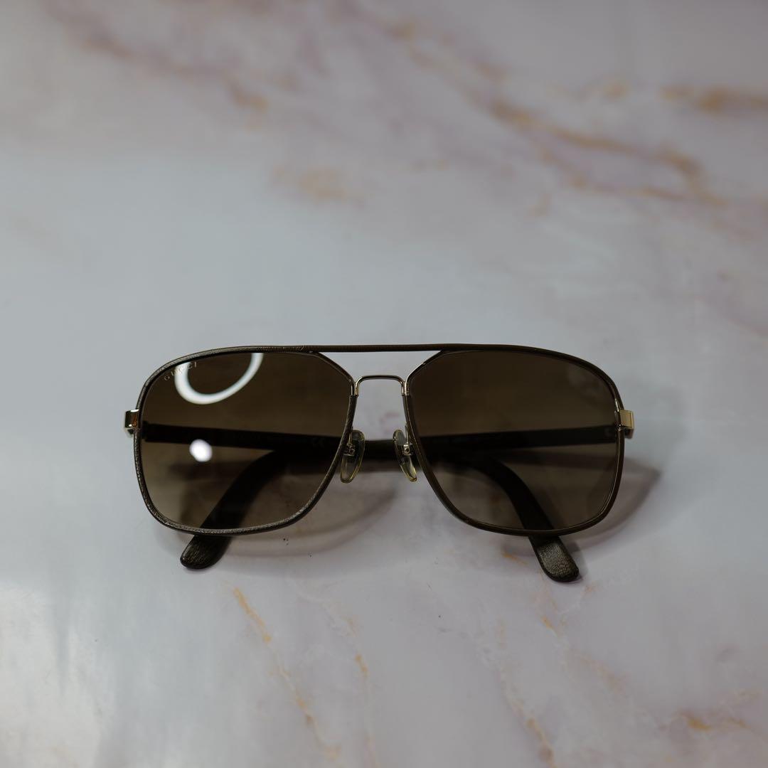 GUCCI グッチ ティアドロップ パイロット レザー Y2K サングラス レア
