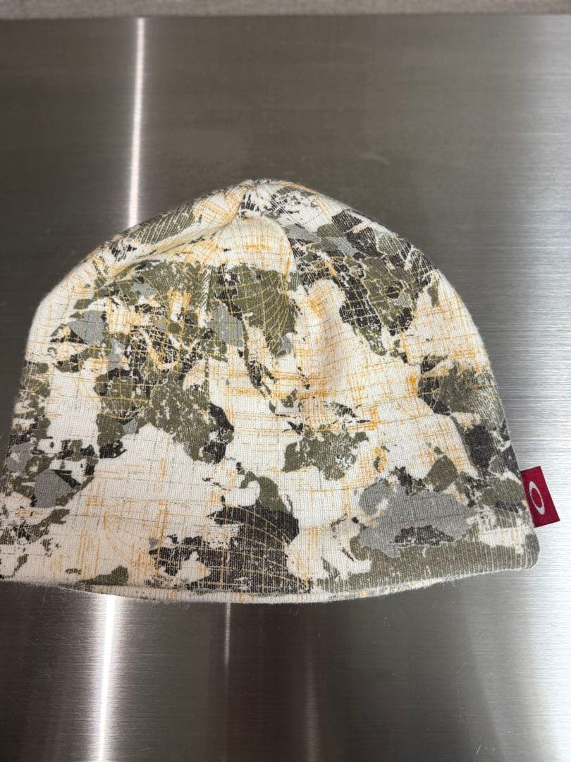 【極希少】00s OAKLEY ビーニー 世界地図柄 赤タグ アーカイブ 美品