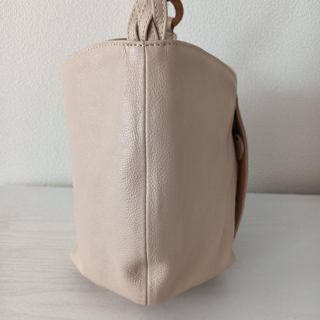 新品タグ付き　マザーハウス　 ワンショルダー　ハンドバッグ　ベージュ　花柄裏地