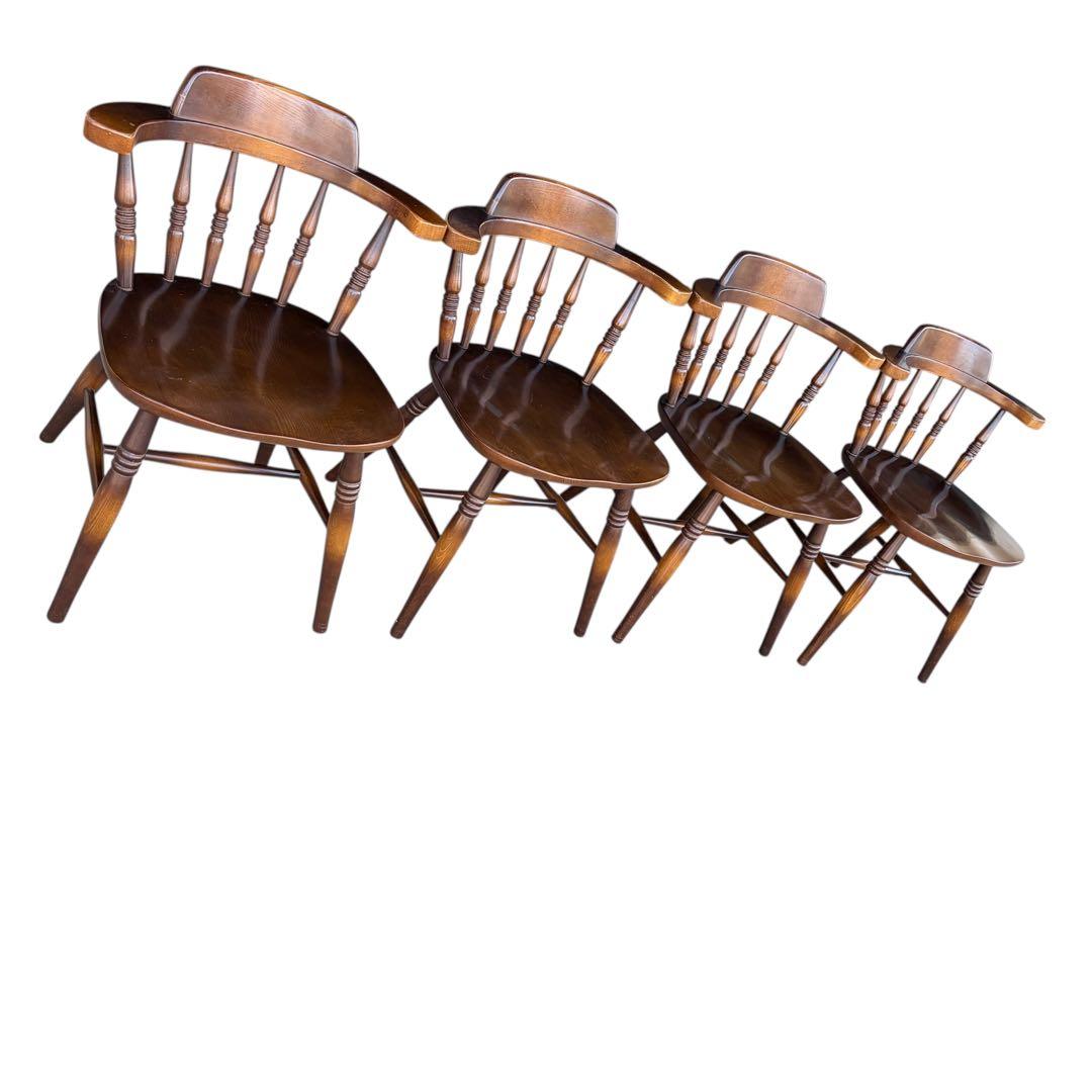 【希少美品】飛騨産業 キツツキマーク ウィンザーチェア レトロ　アンティーク①