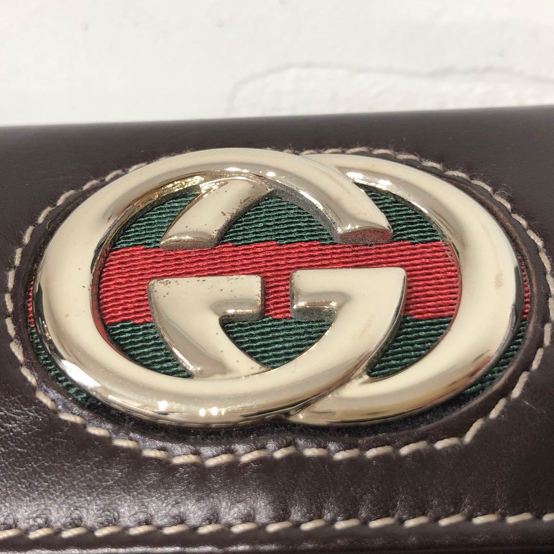☆未使用☆ GUCCI グッチ シェリーライン キーケース 6連 ブラウン