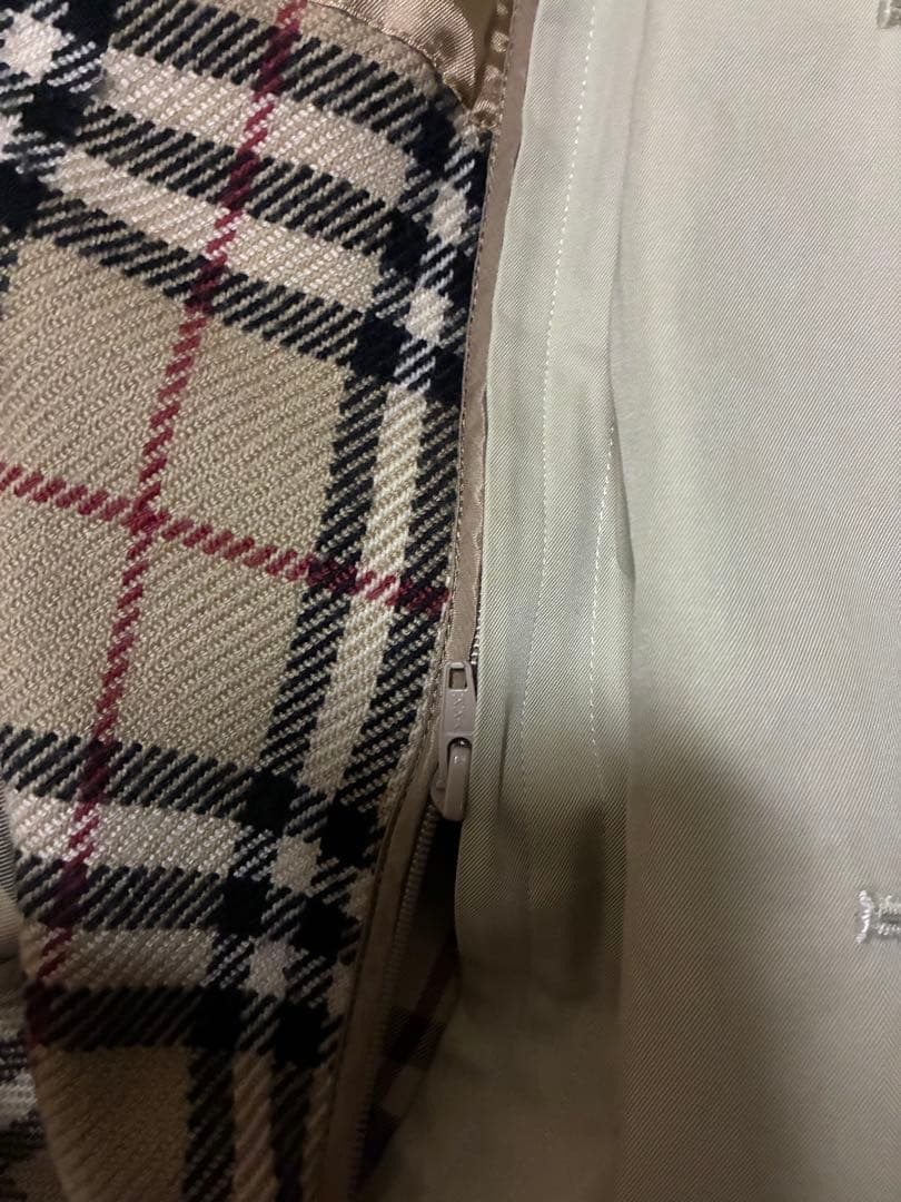 【美品】バーバリー ステンカラーコート ノバチェック カシミヤ混 ベージュ