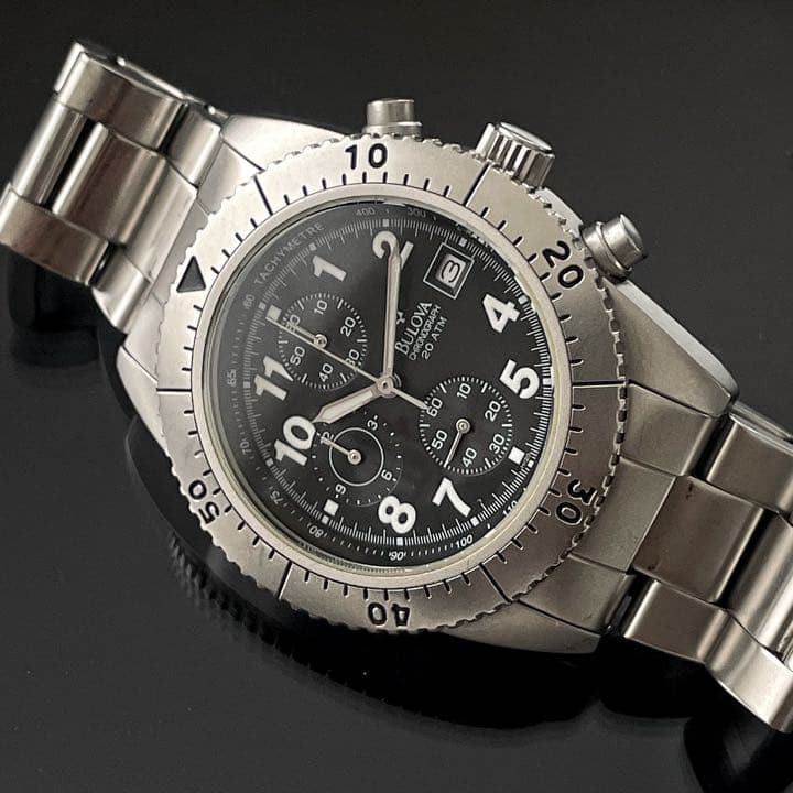 電池交換済み】BULOVA ブローバ クロノグラフ Ref.BVD103 黒 - メルカリ