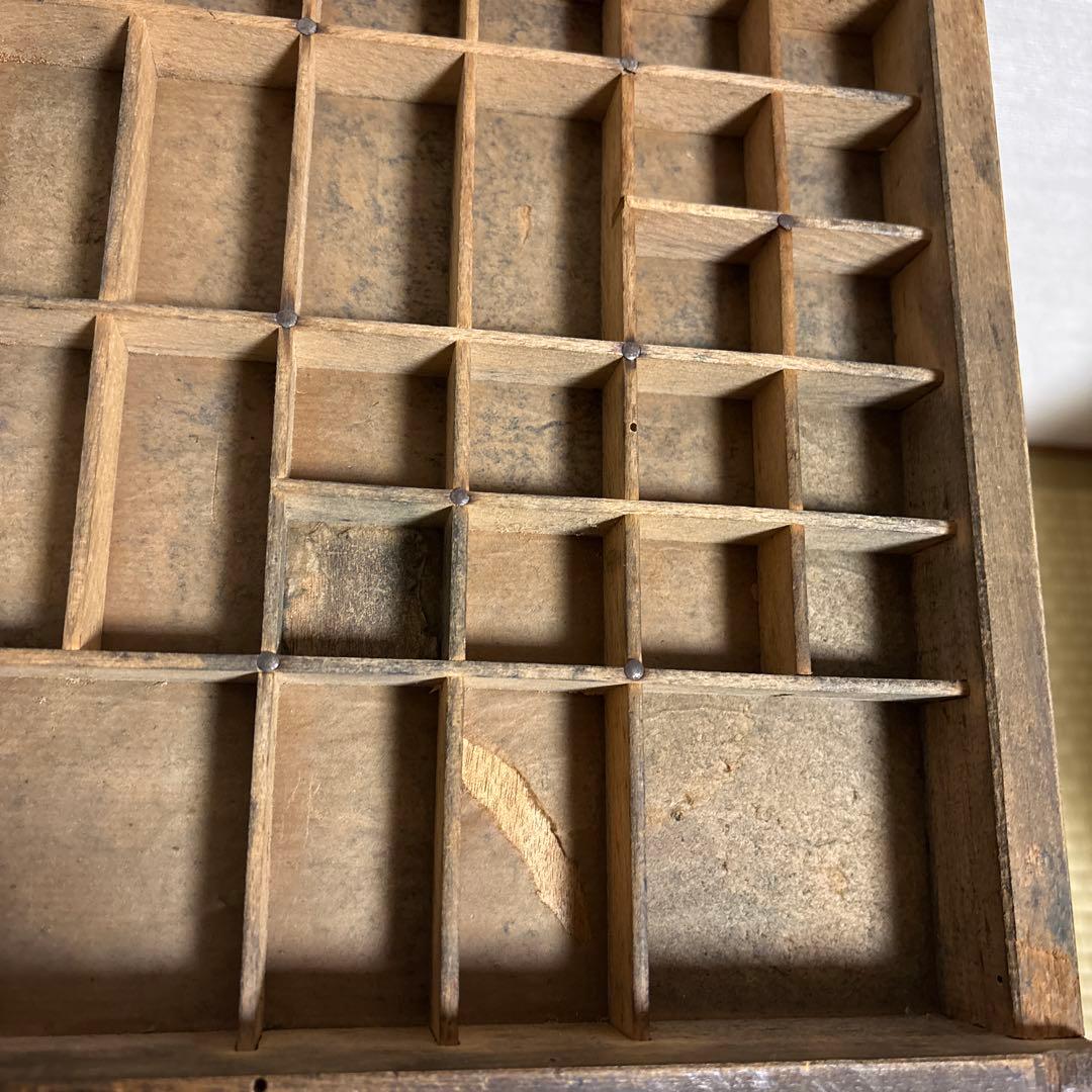 アンティーク　ビンテージ　海外　活版印刷　プリンター　トレイ　ディスプレイ棚