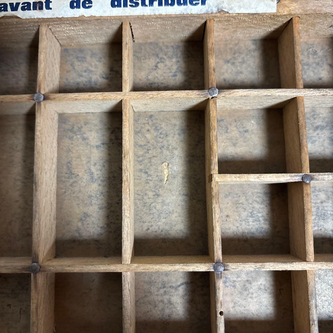 アンティーク　ビンテージ　海外　活版印刷　プリンター　トレイ　ディスプレイ棚