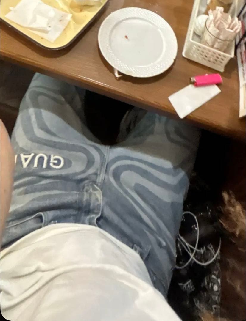 GUAPI グラフィックプリントデニム 32