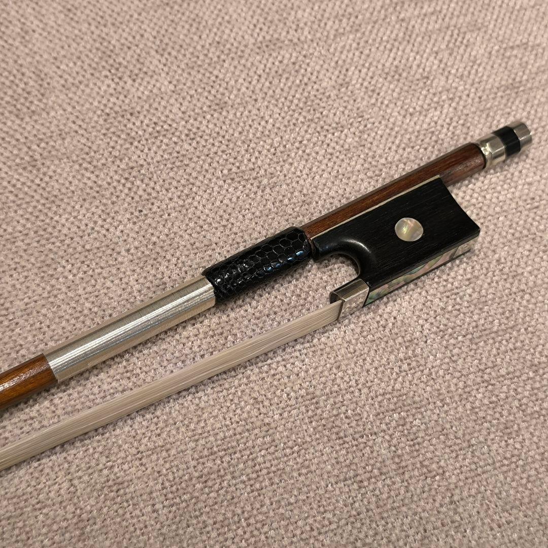 オールド】バイオリン弓 4/4 フェルナンブーコ材 無刻印 スティック修復済