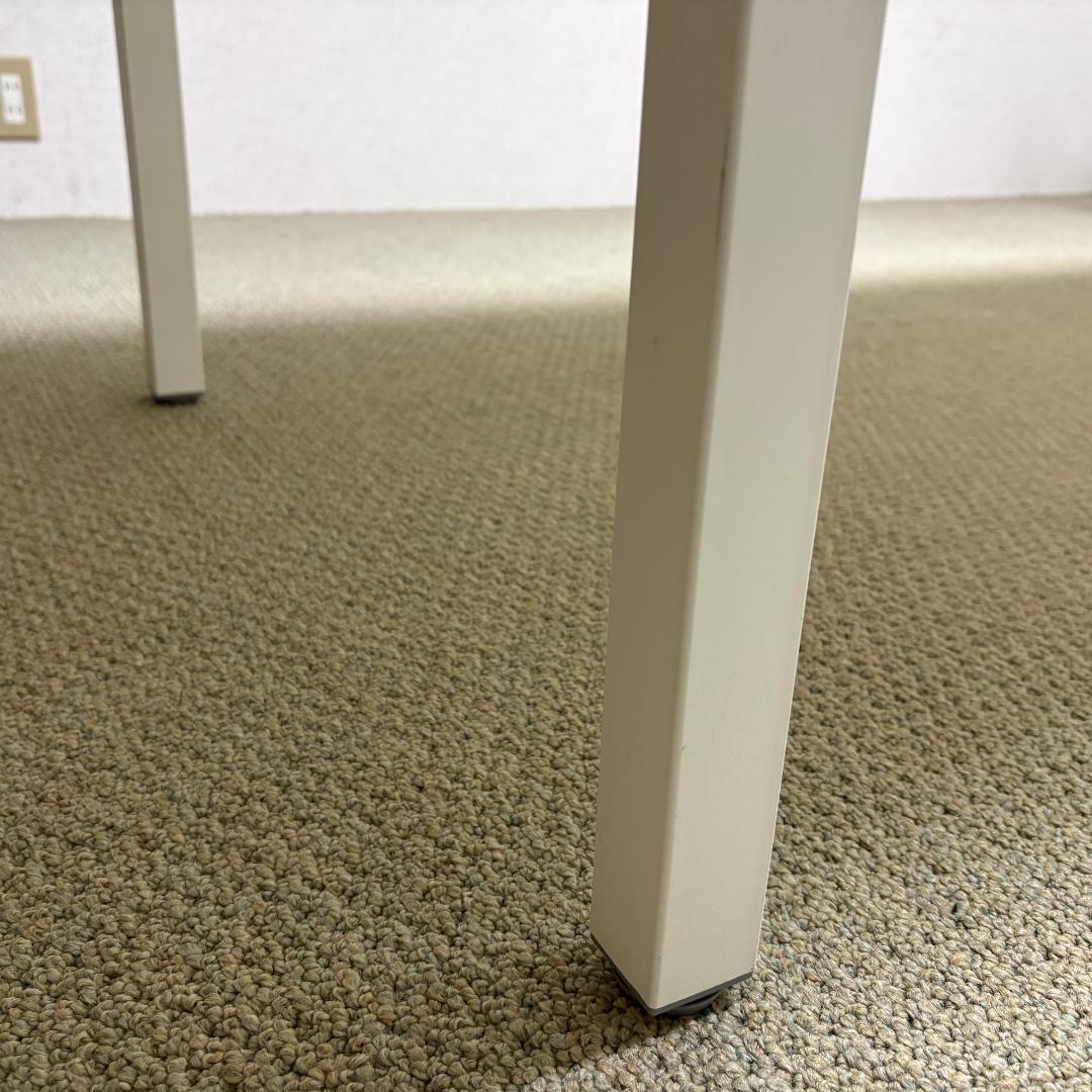 ガラス天板テーブル 150cm幅 奥行75cm ホワイト リビングテーブル