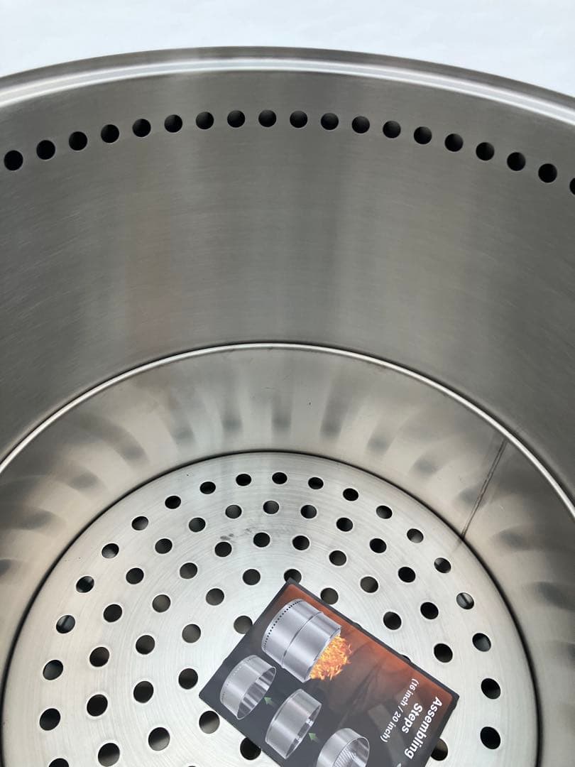 特大型ファイヤーピット高さ42cm 径40cmウッドストーブ BBQも飯盒炊爨も