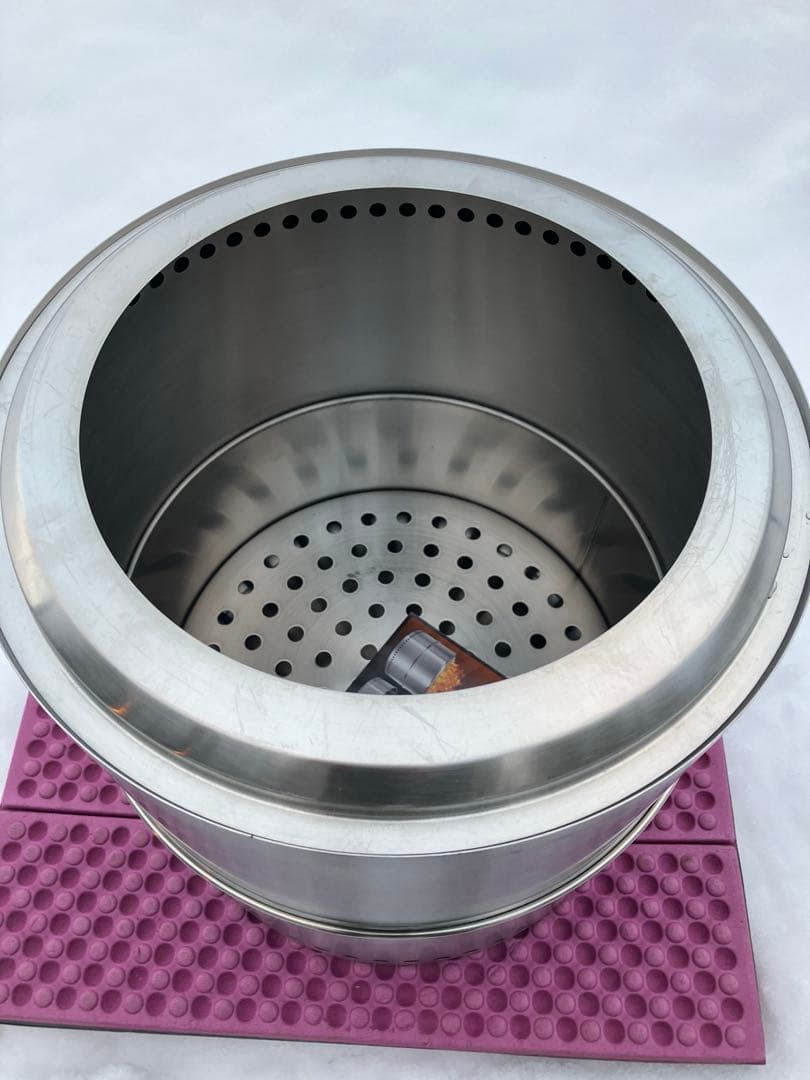 特大型ファイヤーピット高さ42cm 径40cmウッドストーブ BBQも飯盒炊爨も