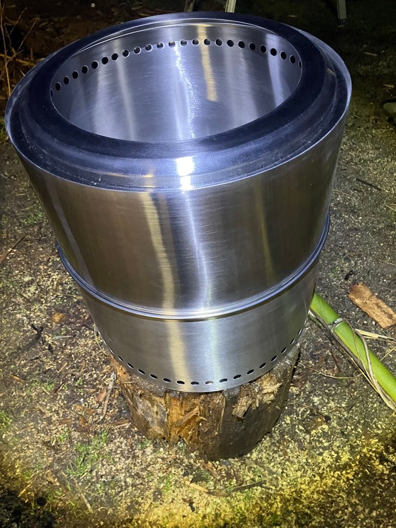 特大型ファイヤーピット高さ42cm 径40cmウッドストーブ BBQも飯盒炊爨も