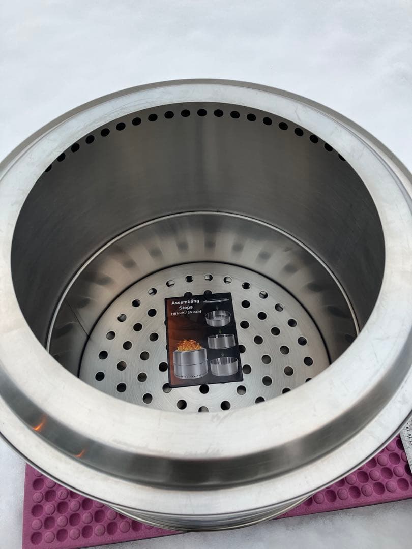 特大型ファイヤーピット高さ42cm 径40cmウッドストーブ BBQも飯盒炊爨も