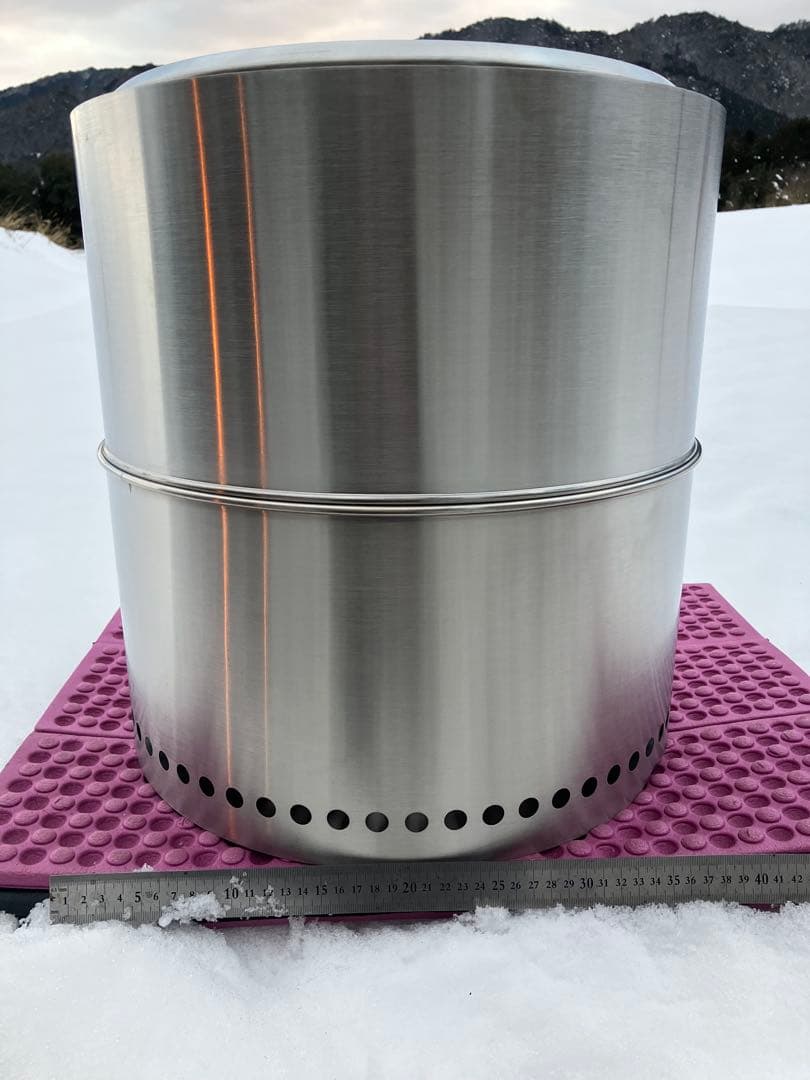 特大型ファイヤーピット高さ42cm 径40cmウッドストーブ BBQも飯盒炊爨も