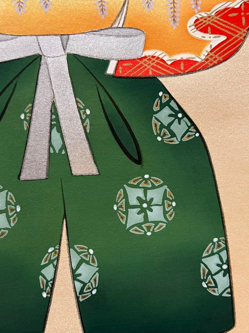 国井幸雪 直筆『立雛』 絹本 共箱 雛祭り ひな祭り 日本画 掛け軸 掛軸