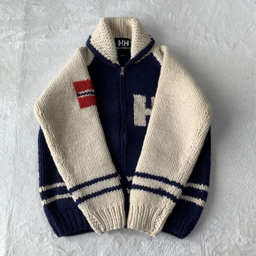 希少 HELLY HANSEN ヘリーハンセン カウチン ニット カーディガン