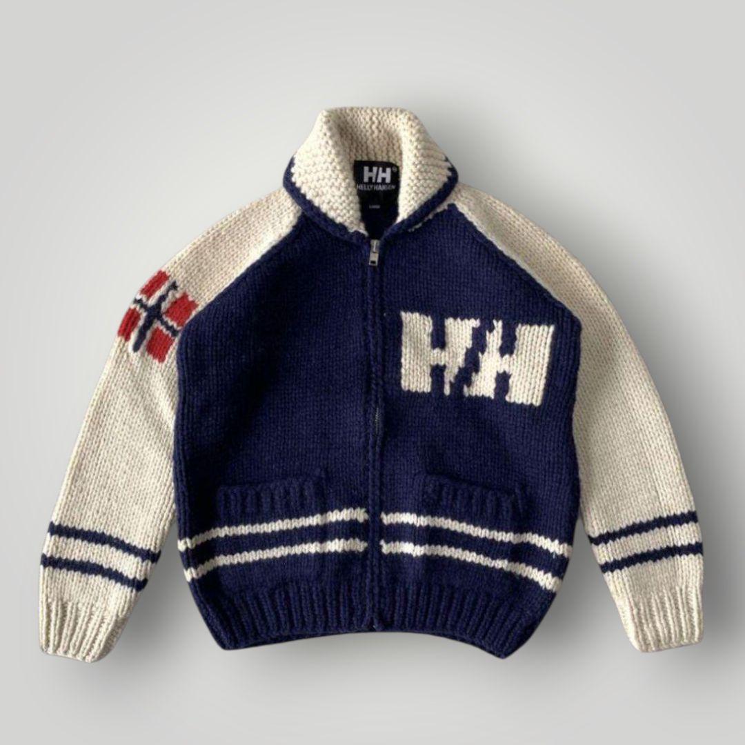 希少 HELLY HANSEN ヘリーハンセン カウチン ニット カーディガン