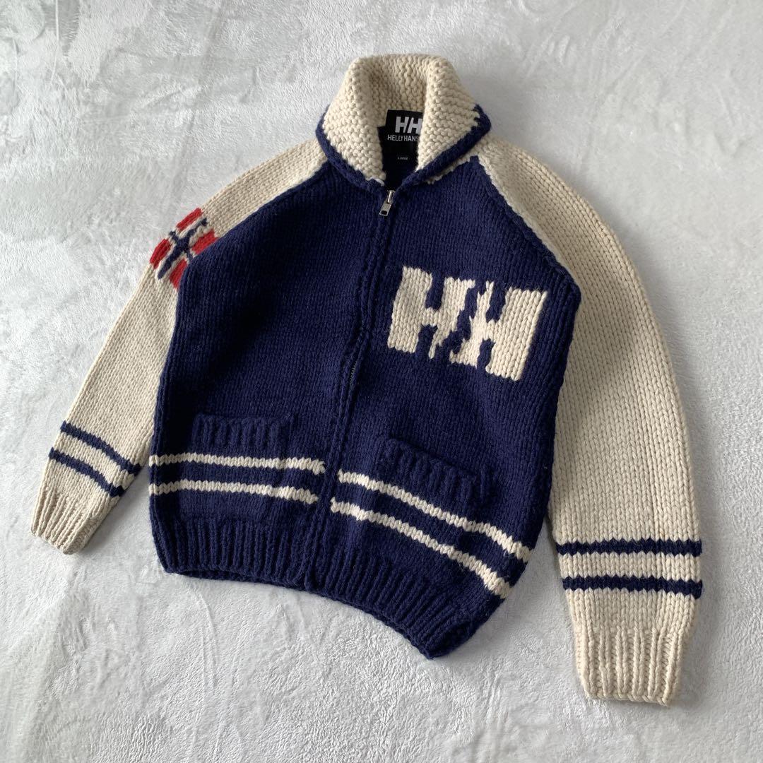 希少 HELLY HANSEN ヘリーハンセン カウチン ニット カーディガン
