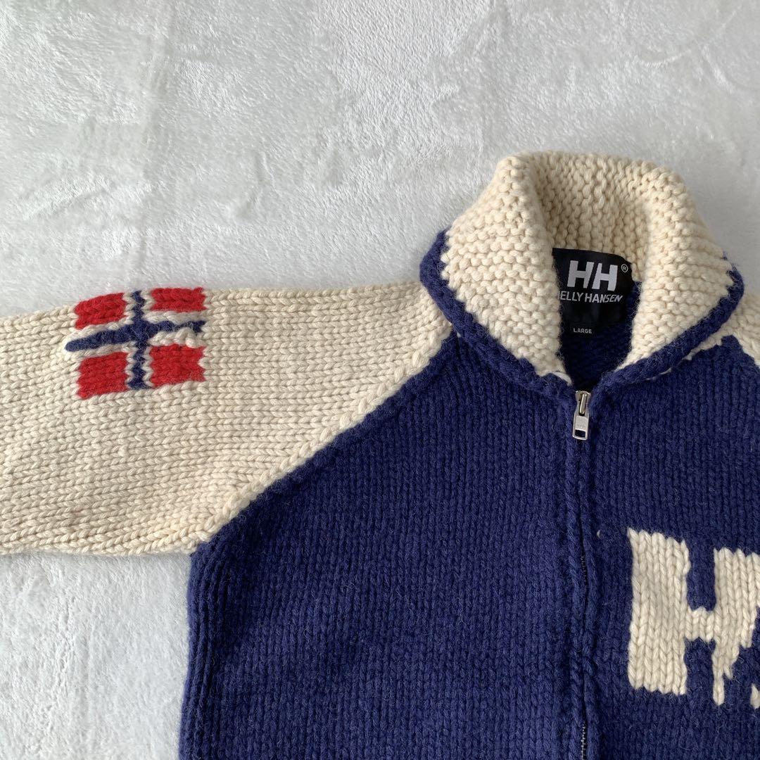 希少 HELLY HANSEN ヘリーハンセン カウチン ニット カーディガン