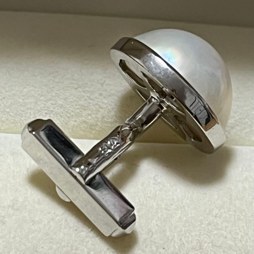 タサキTASAKI K14WG silverマベパールカフス タイピン