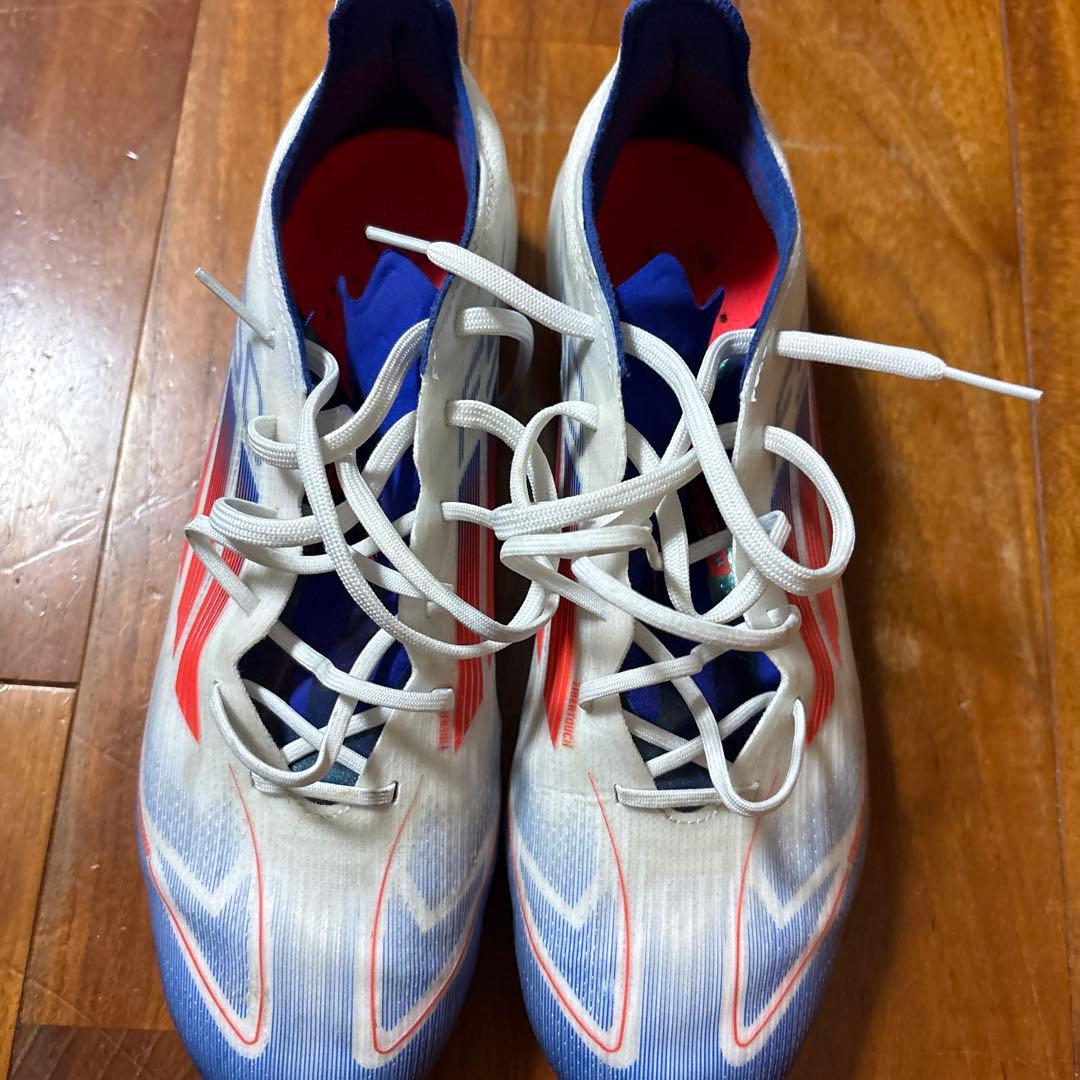 25.5cm adidas F50 サッカーシューズ ホワイト/レッド/ブルー