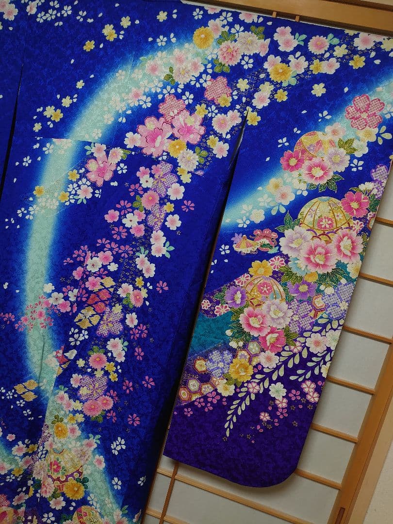 成人式　結婚式　振袖　単品　ブルー/青