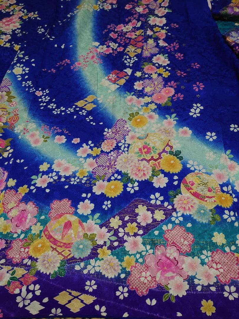 成人式　結婚式　振袖　単品　ブルー/青