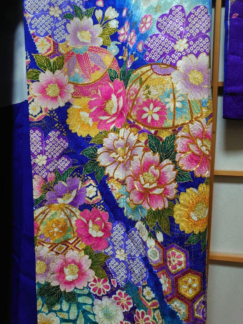 成人式　結婚式　振袖　単品　ブルー/青