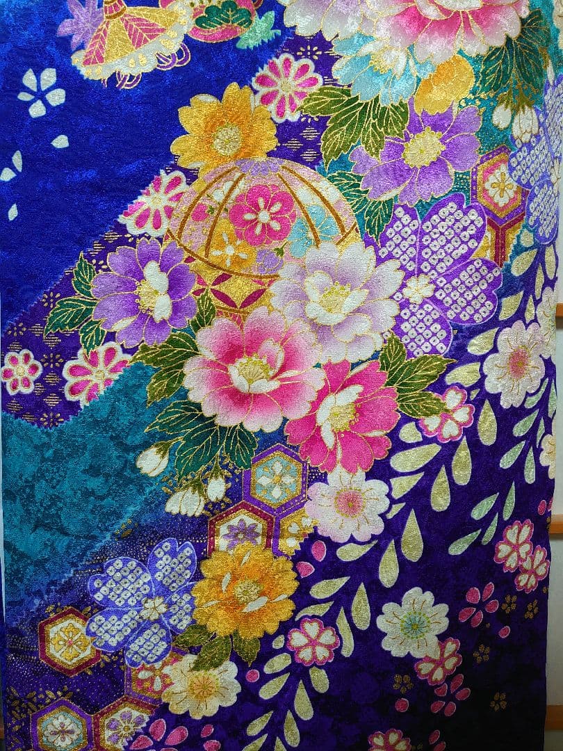 成人式　結婚式　振袖　単品　ブルー/青