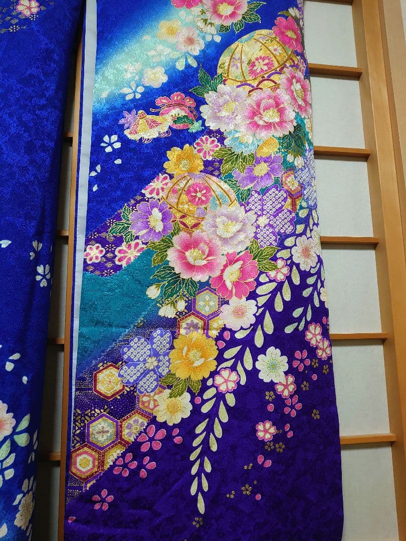 成人式　結婚式　振袖　単品　ブルー/青