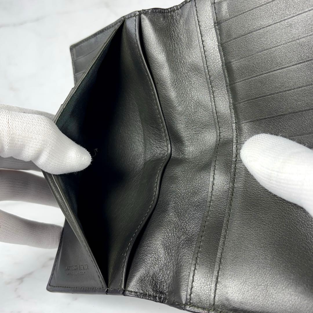 BOTTEGA VENETA 2つ折り 長財布 イントレチャート ブラック