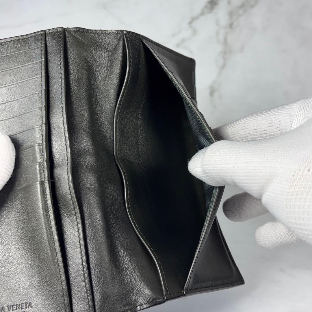 BOTTEGA VENETA 2つ折り 長財布 イントレチャート ブラック