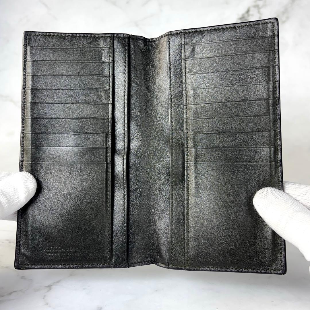 BOTTEGA VENETA 2つ折り 長財布 イントレチャート ブラック