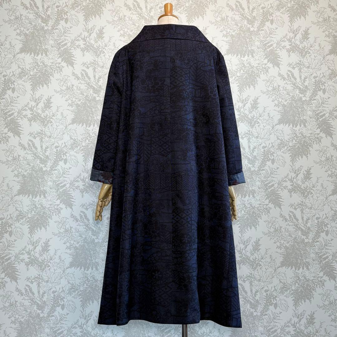 着物リメイク 大島紬と結城紬のリバーシブルコート - メルカリ