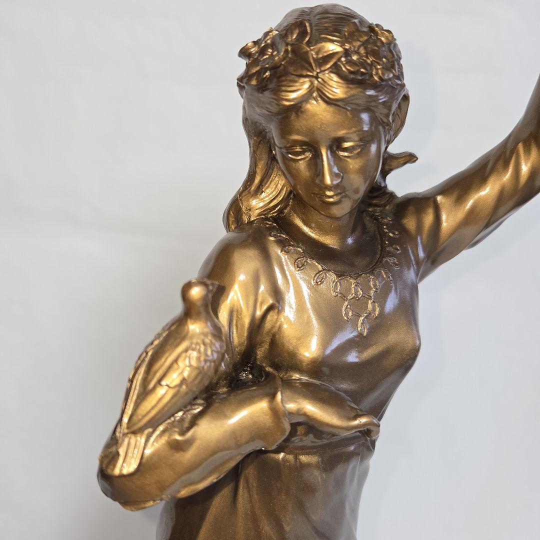 ■ 美品 シチズン 慈悲の女神 振り子時計 女神像 金色イブシ仕上 レトロ