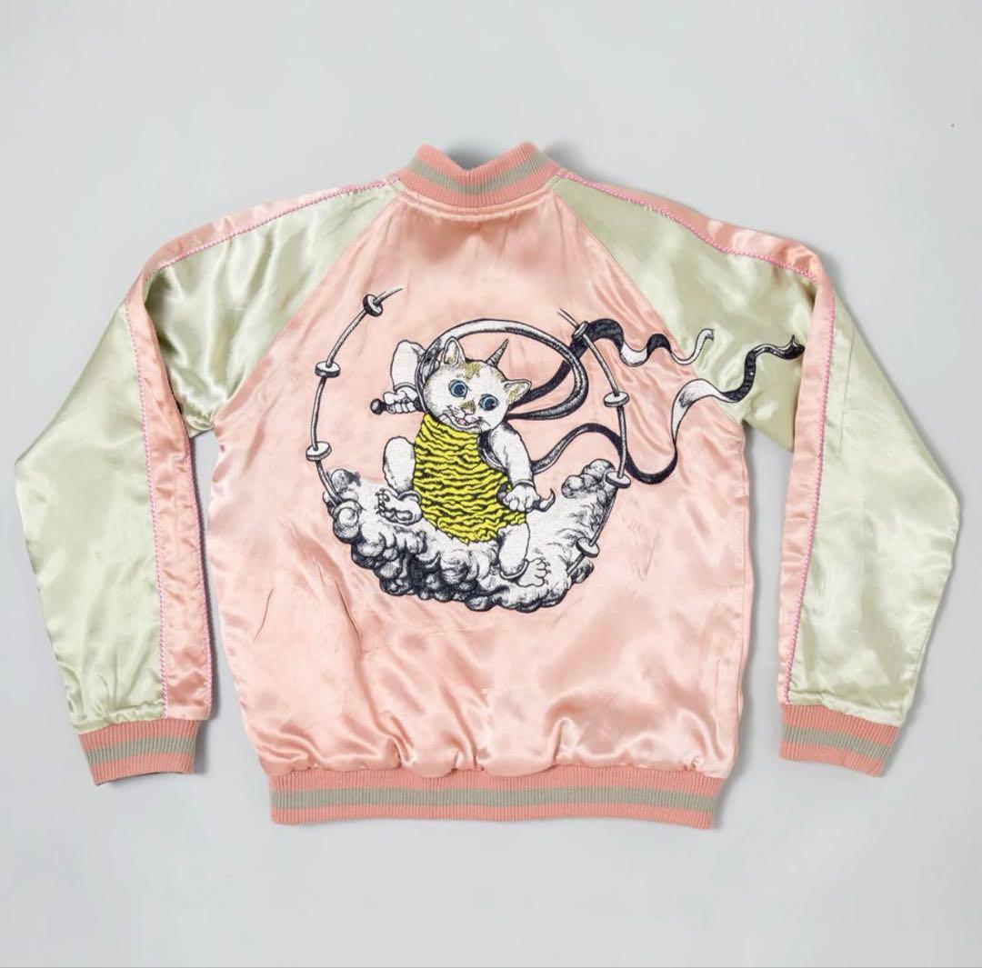 ヒグチユウコ スカジャン 猫風神雷神図 Mサイズ