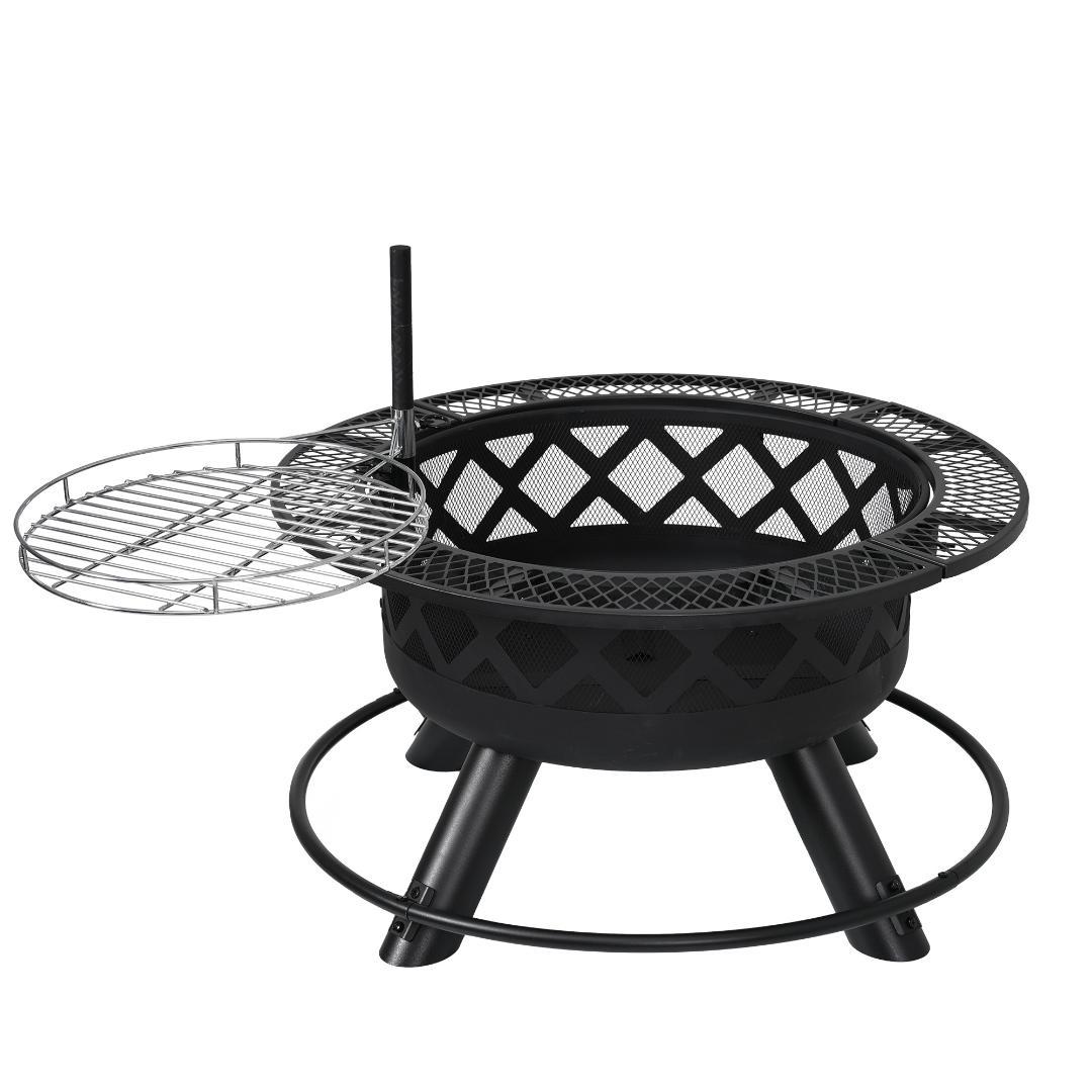 迅速発送！焚き火台　バーベキューコンロ　二次燃焼　キャンプグッズ　BLACK