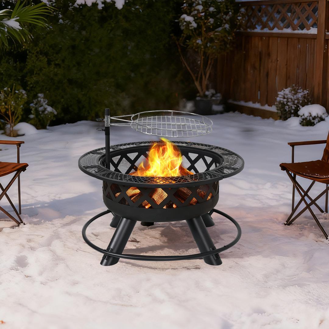 迅速発送！焚き火台　バーベキューコンロ　二次燃焼　キャンプグッズ　BLACK