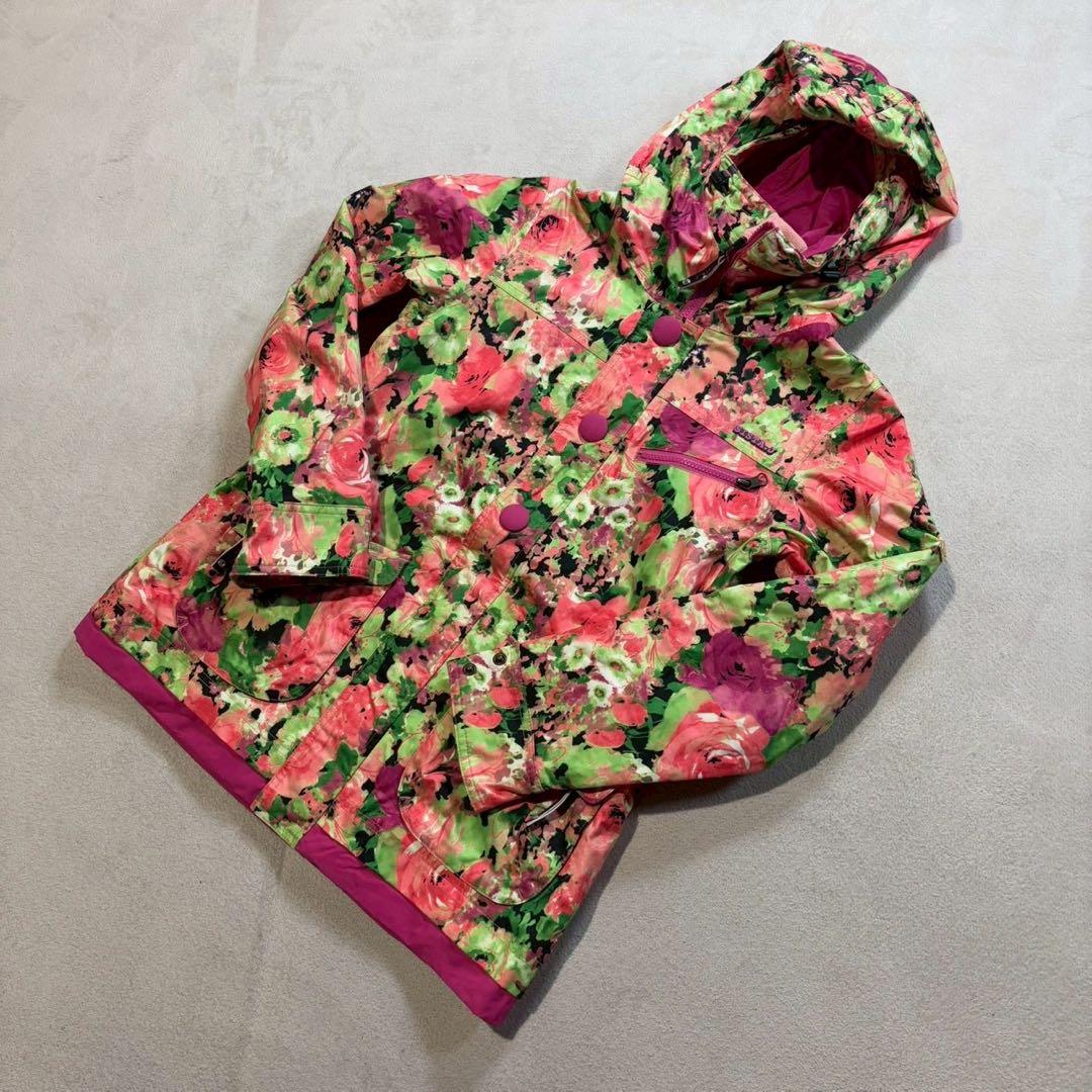 【SISTA.J】花柄 中綿ジャケット S 防寒 スノボ スキーウェア ピンク