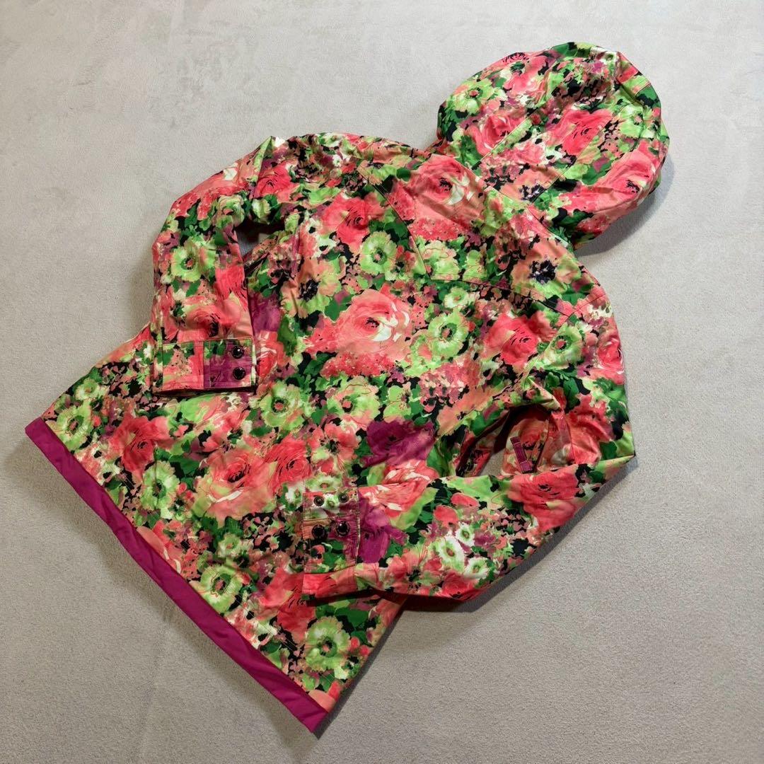 【SISTA.J】花柄 中綿ジャケット S 防寒 スノボ スキーウェア ピンク